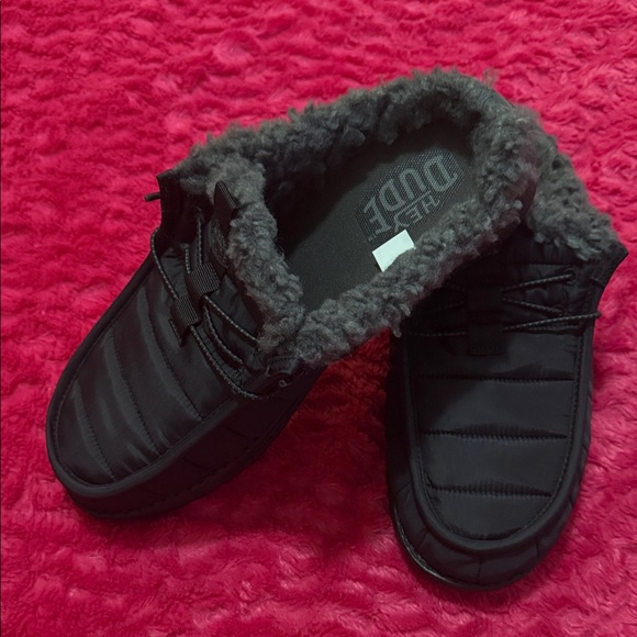 Hey Dude Charcoal Fur-Lined Slip-Ons - Picture 3 of 5